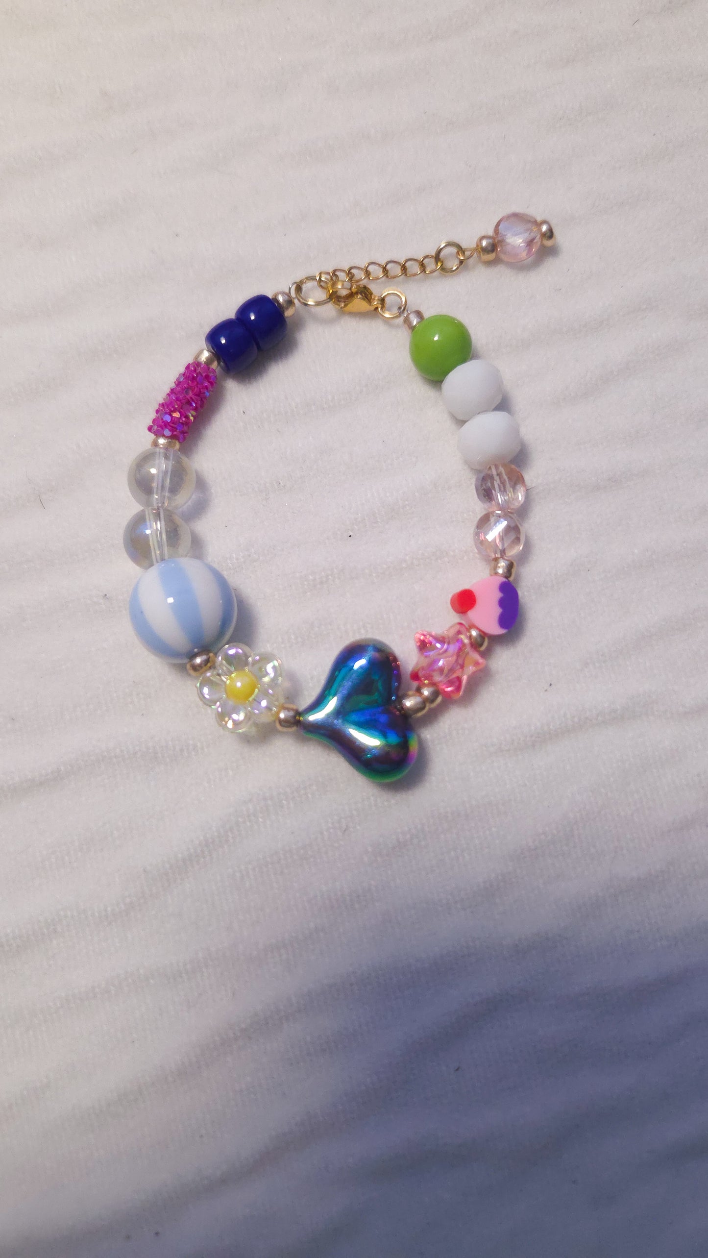 Cupcake Heart Charm Bracelet