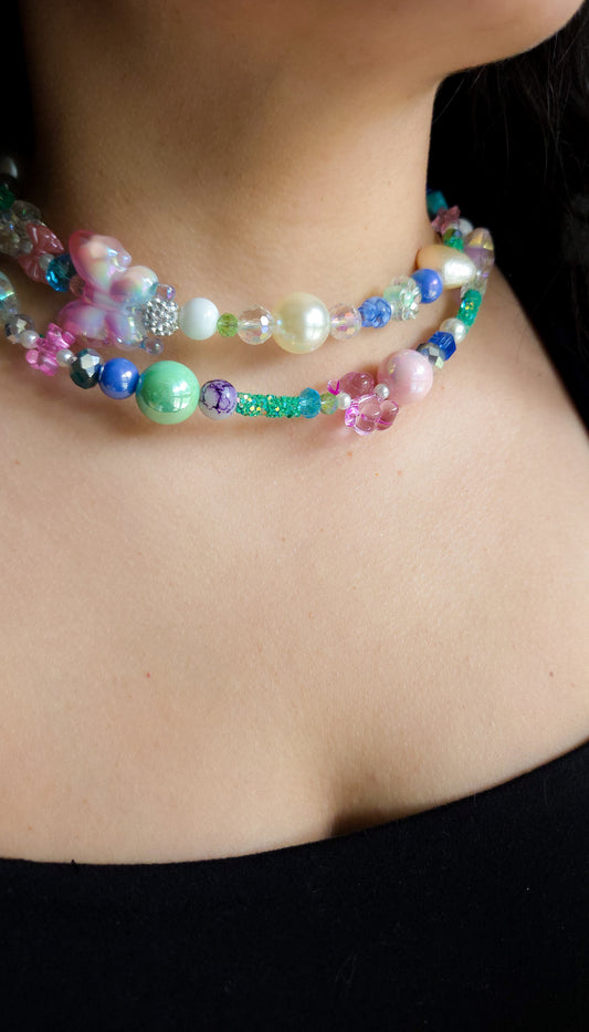 🦋Funky Chunky 7.0 Necklace — Sweet Butterfly Dreams 🦋| Handmade Dopamine Jewelry