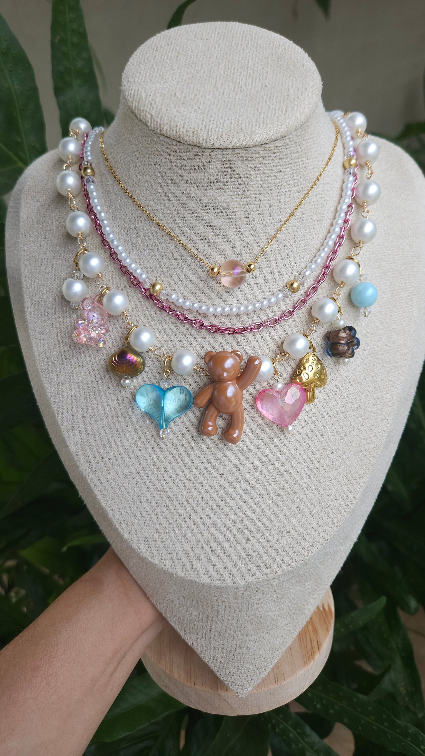 Charmy Teddy Necklace Stack