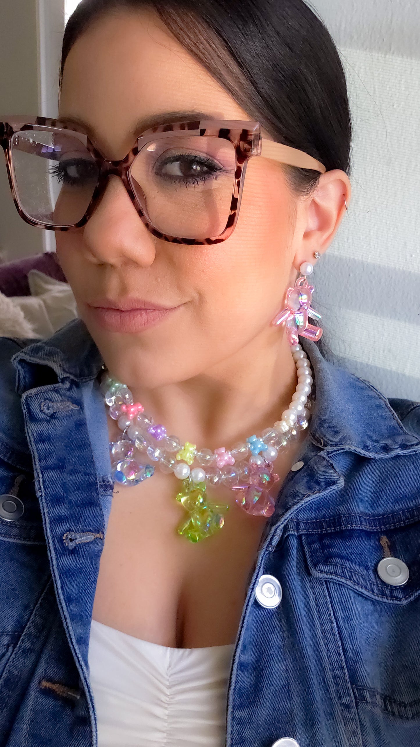 🧸✨ Teddy Dreams Earrings | Iridescent Y2K Statement Jewelry