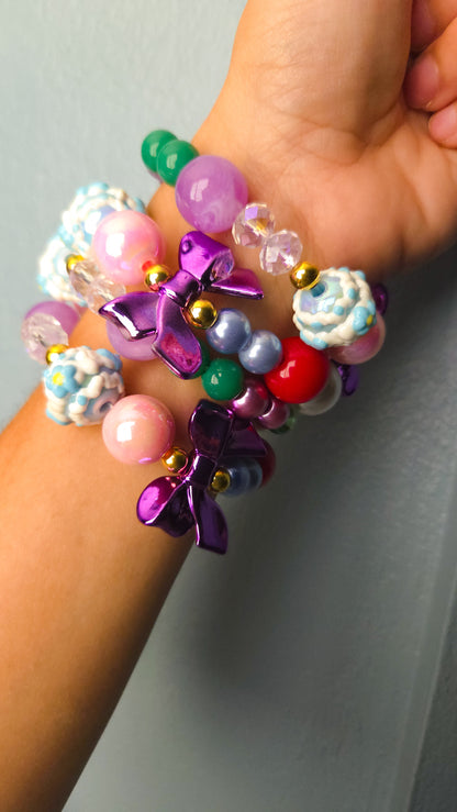 Purple Bow Pop Bracelet