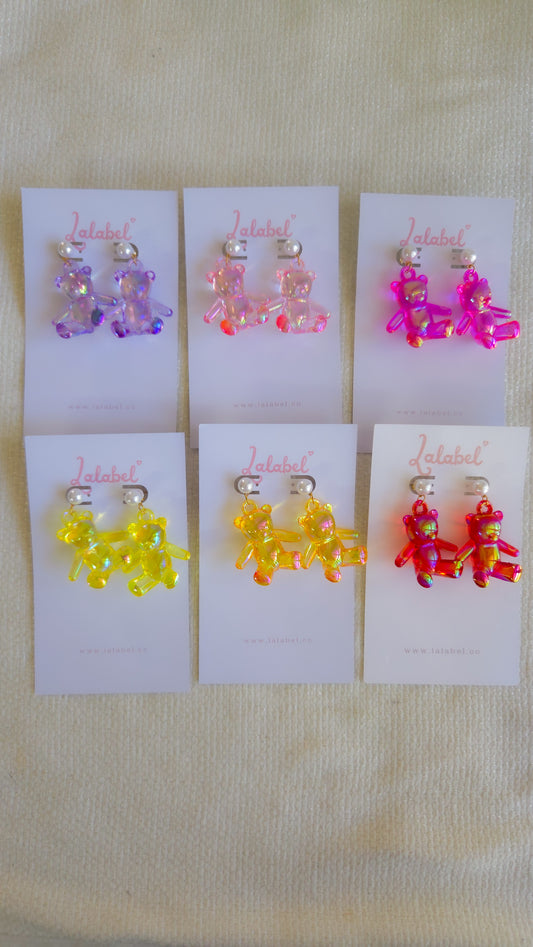 🧸✨ Teddy Dreams Earrings | Iridescent Y2K Statement Jewelry