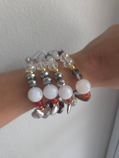 Mocha Heart Shell Bracelet ☕️🩶🐚
