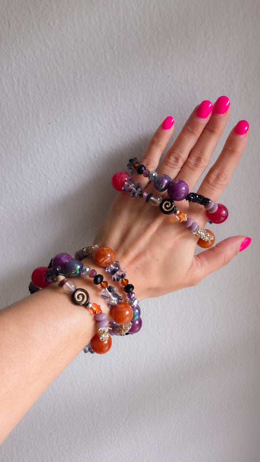 ✨ Funky Chunky 5.0 Bracelet — Cosmic Candy Edition 🌌🍬 | Handmade Y2K Kawaii Dopamine Dressing Jewelry