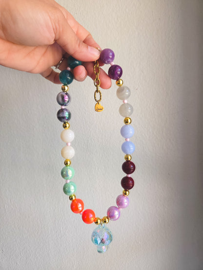 Rainbow Mushroom Necklace