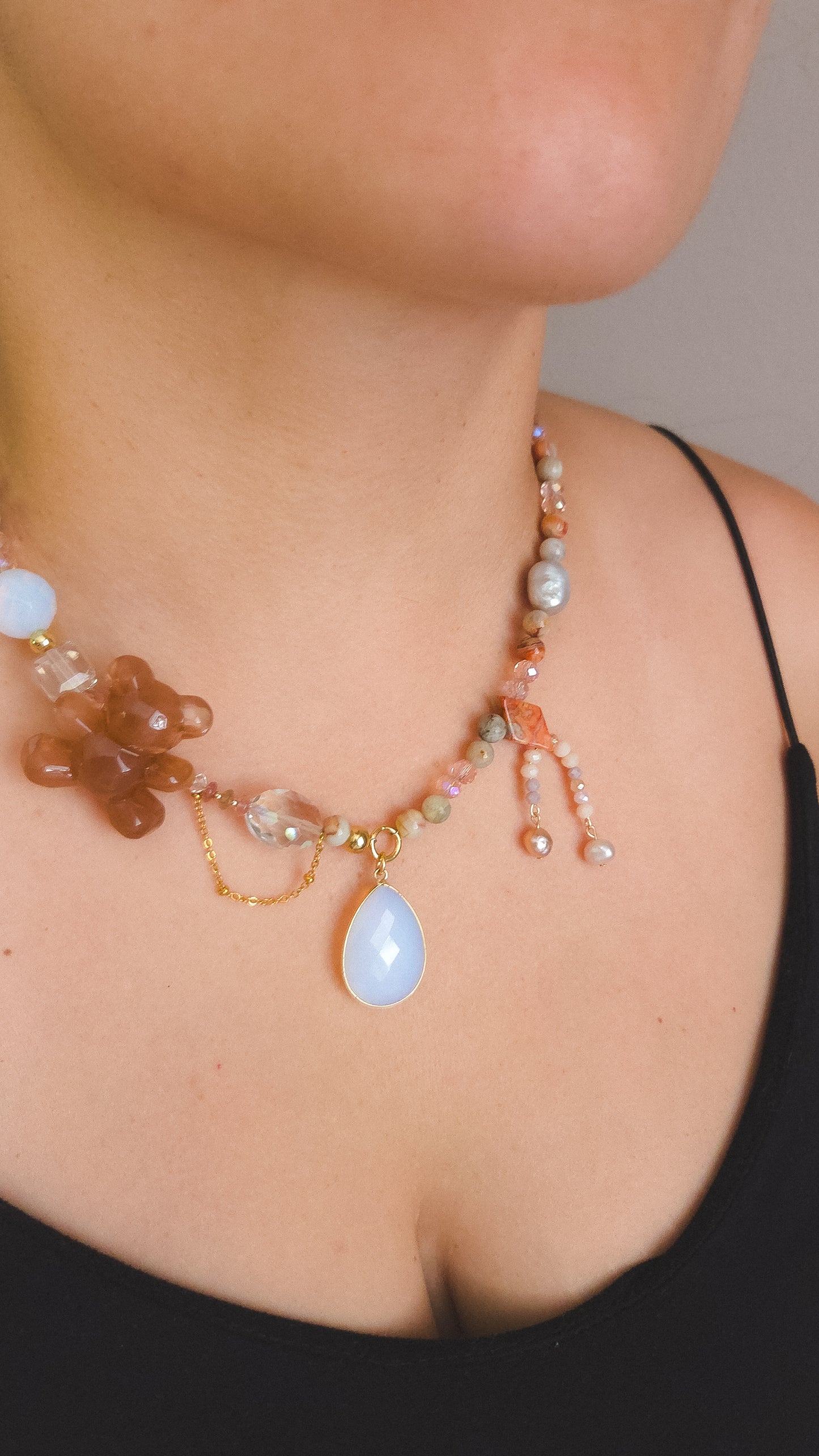 Honey Glow Teddy Necklace