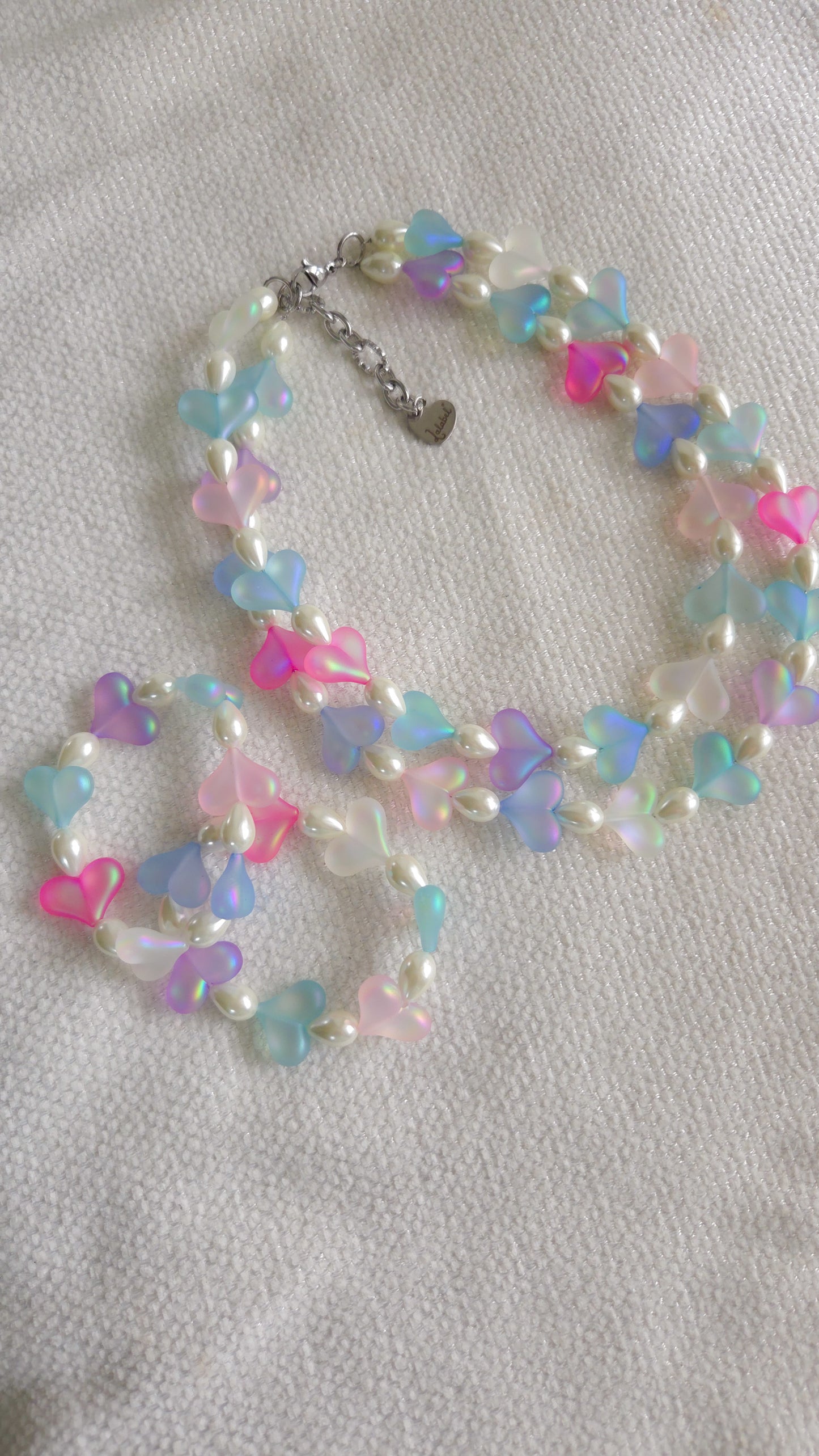 💕Dreamlight Heart Bracelet Set | Iridescent Y2K Statement Jewelry