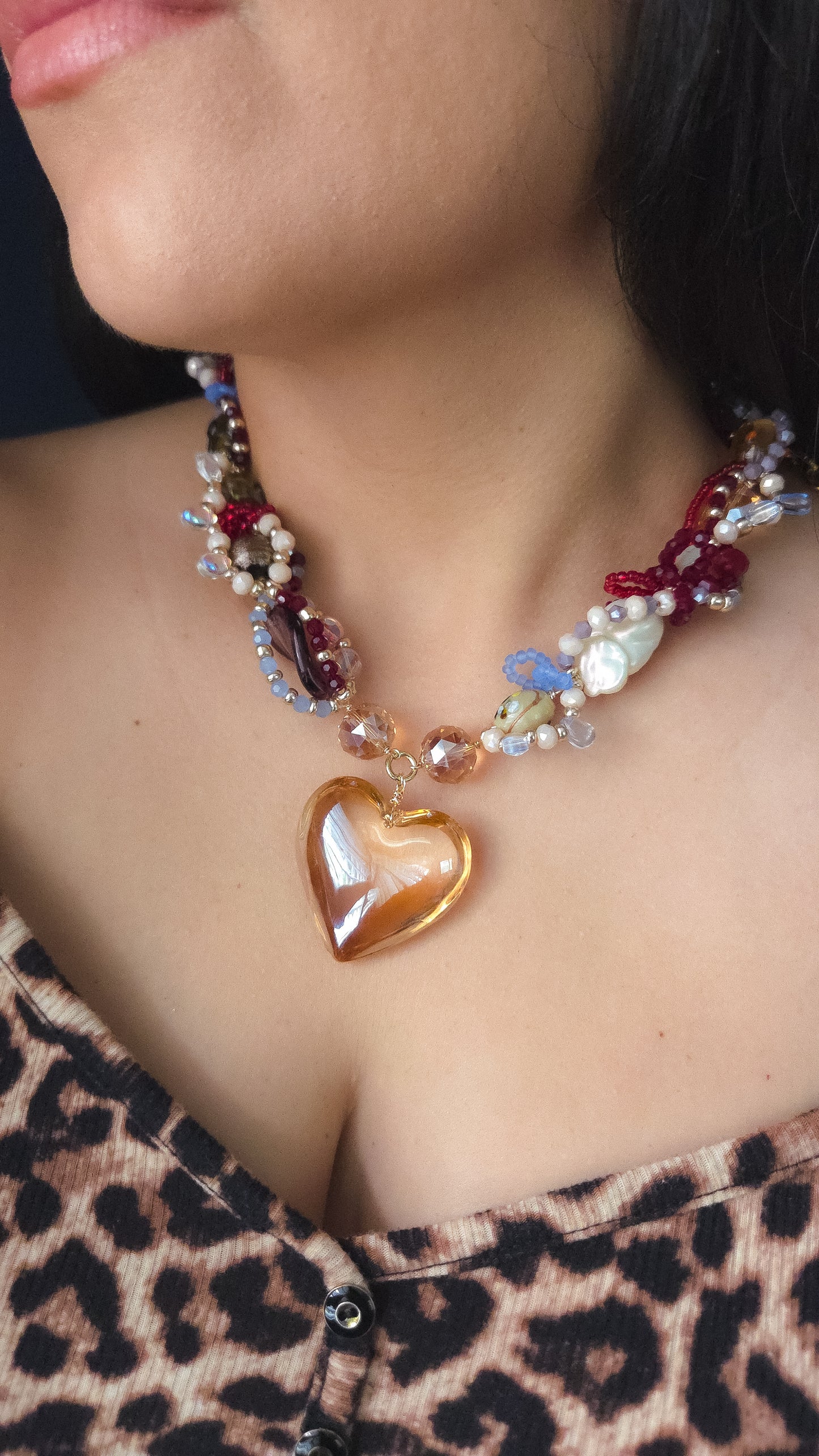 Golden Ember Heart Necklace