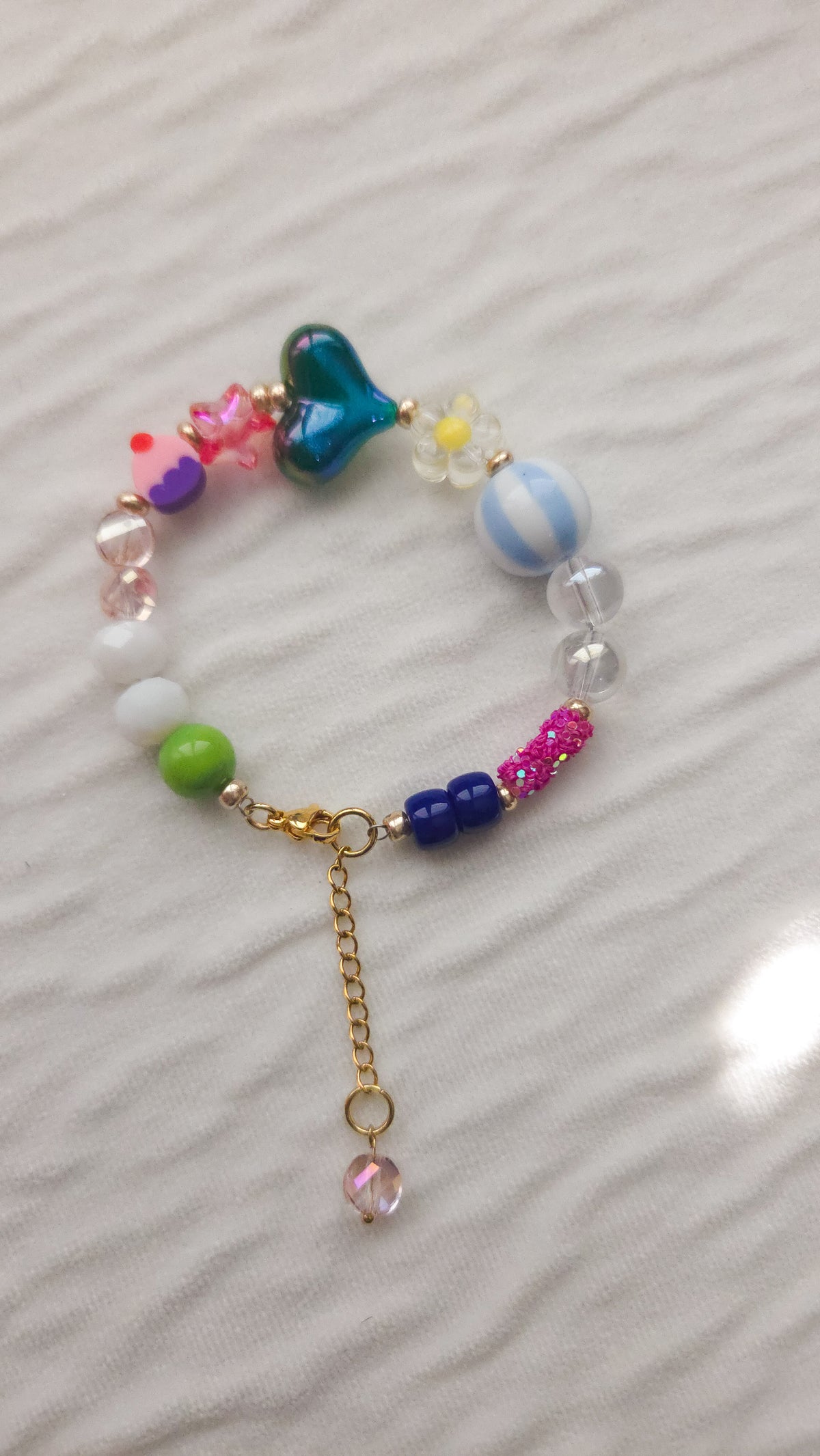 Cupcake Heart Charm Bracelet