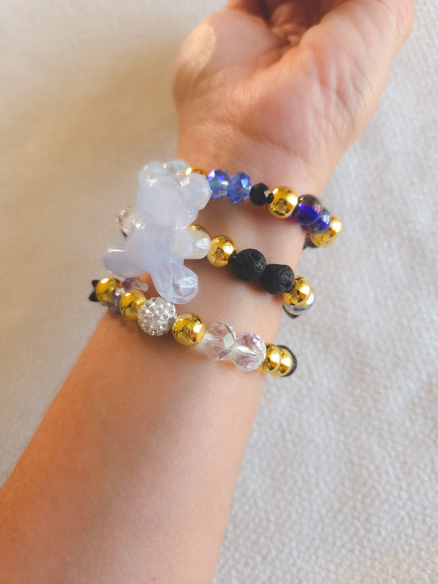 Midnight Teddy Bracelet Stack 🌙