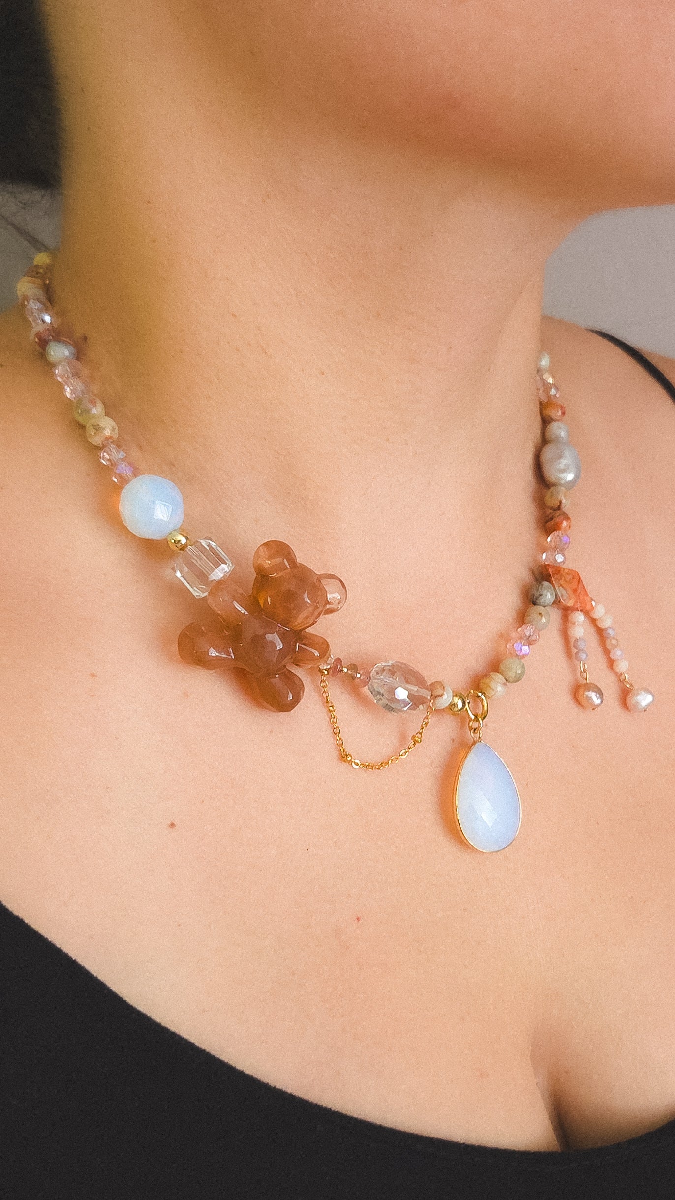 Honey Glow Teddy Necklace