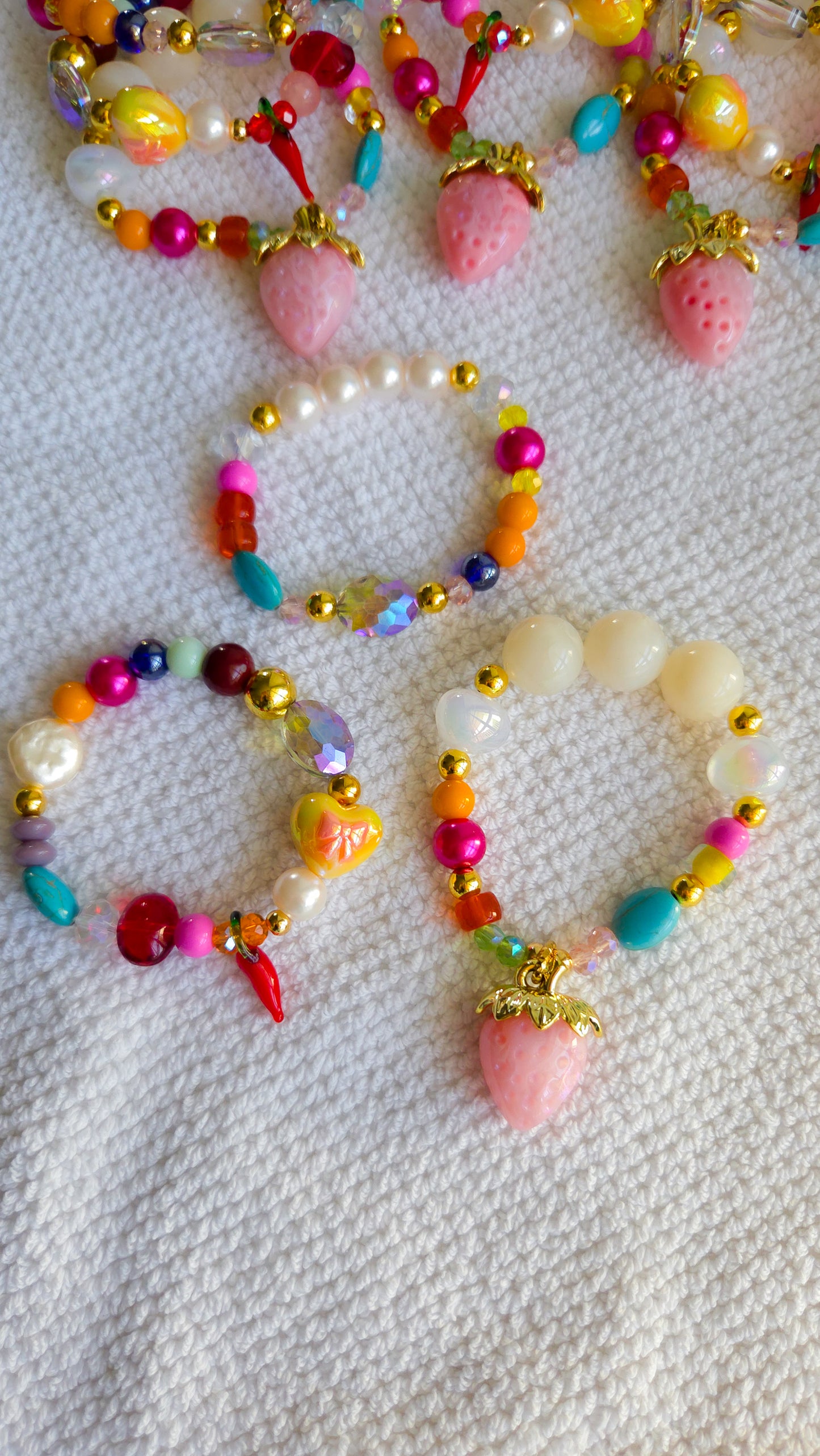 🍓🌶️❤️Berry Cute Bracelet Set ✨️| Handmade Y2K Dopamine Dressing Jewelry