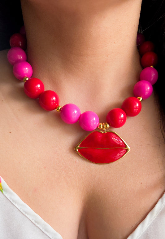 💋Candy Lips Necklace | Y2K Dopamine Dressing 💋✨️💕