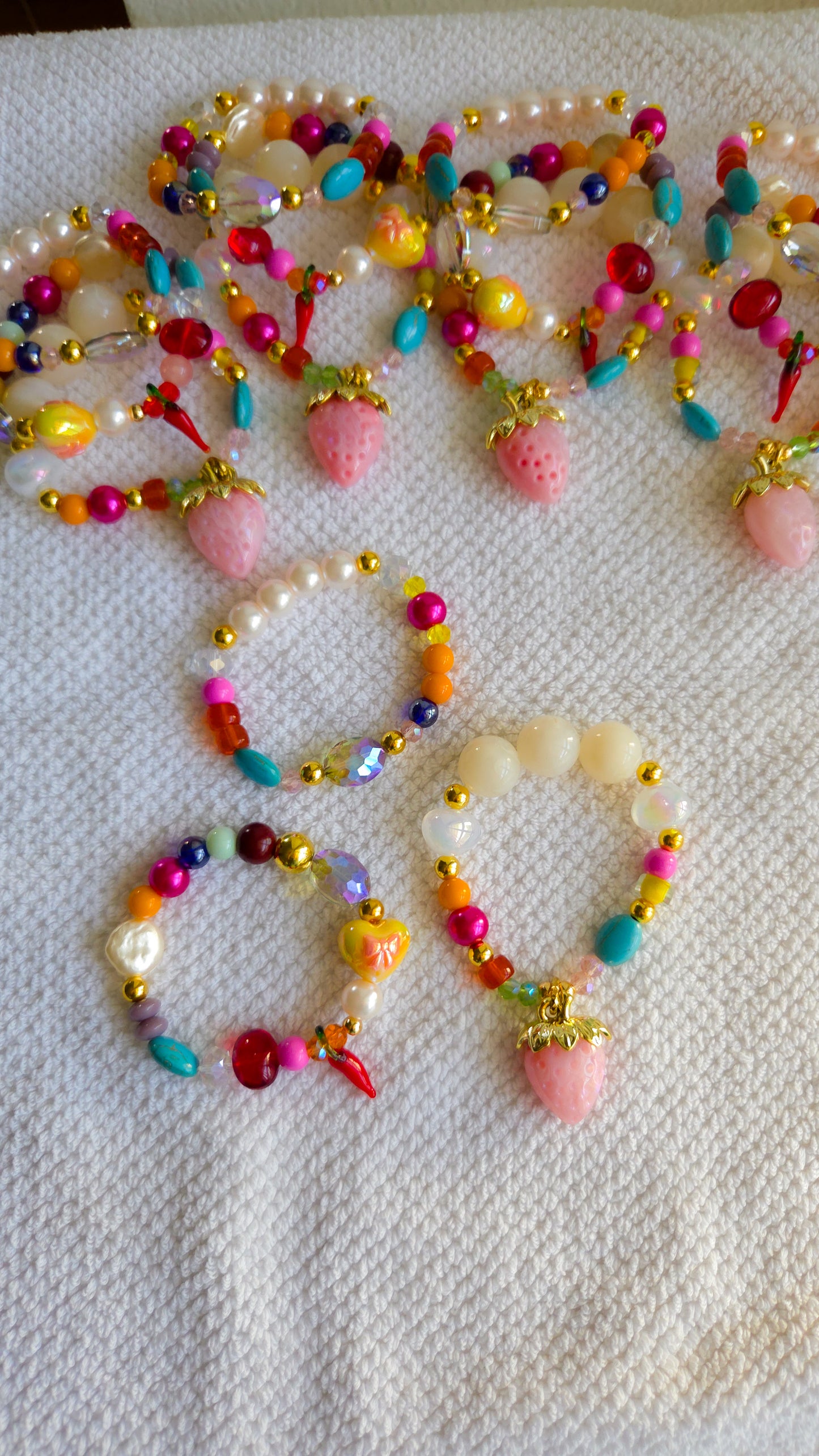 🍓🌶️❤️Berry Cute Bracelet Set ✨️| Handmade Y2K Dopamine Dressing Jewelry