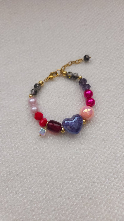 Glitter Heart Pop Bracelet