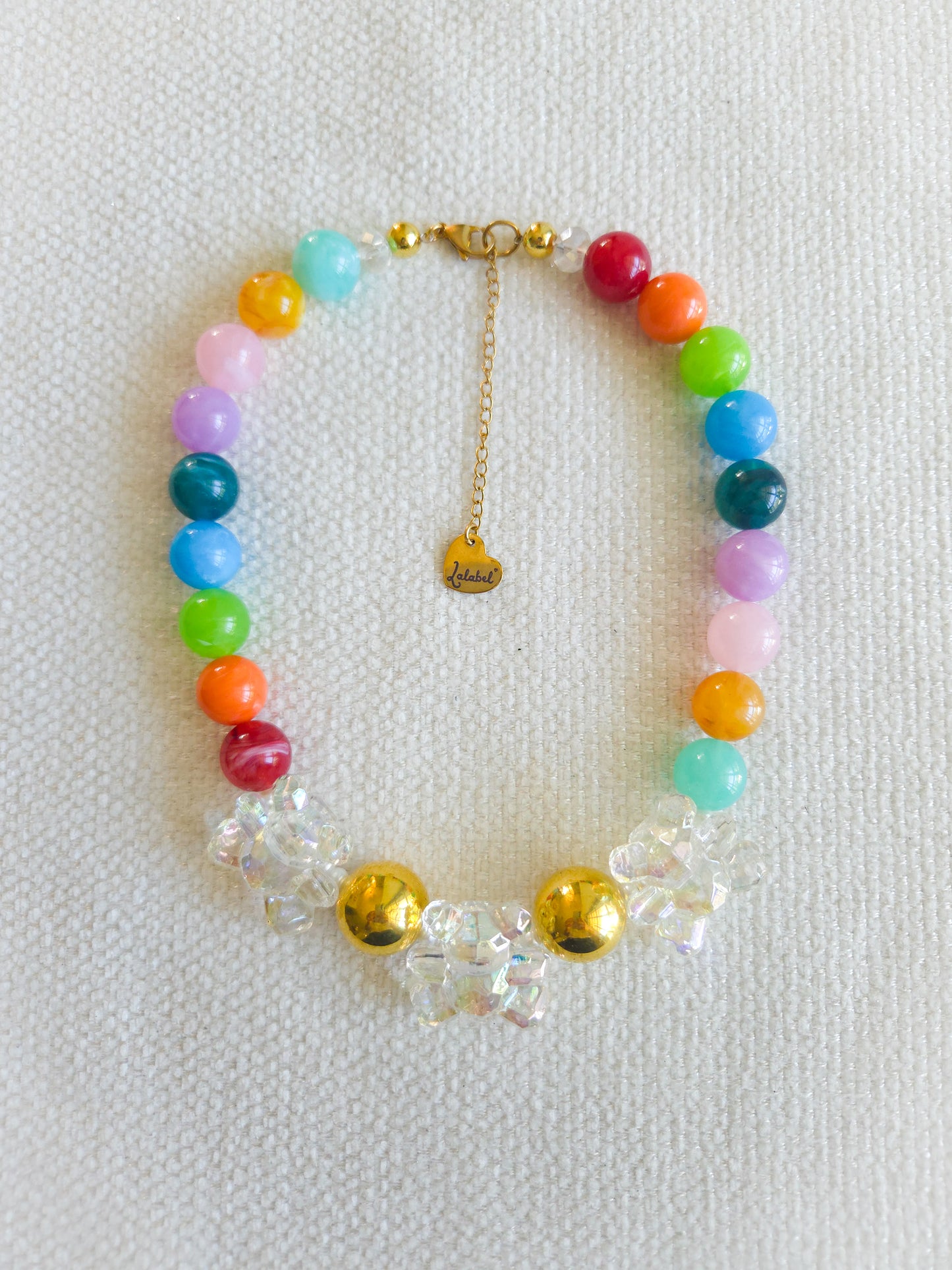 🧸 Rainbow Gumball Teddy Necklace