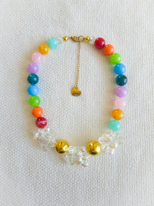🧸 Rainbow Gumball Teddy Necklace