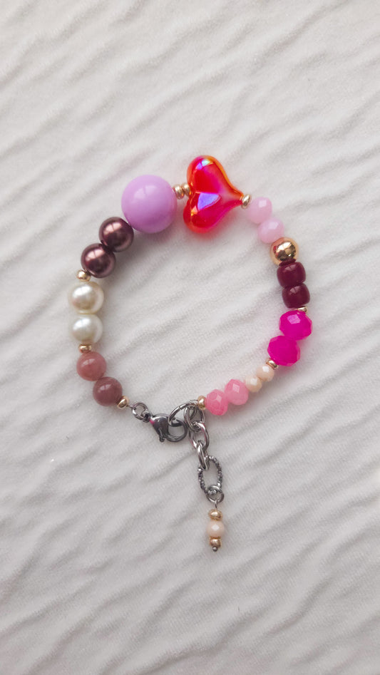 Pink Heart Pop Bracelet