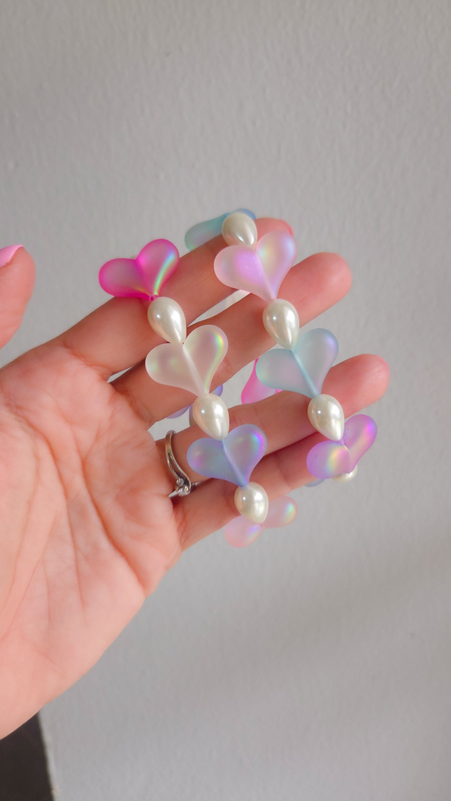 💕Dreamlight Heart Bracelet Set | Iridescent Y2K Statement Jewelry