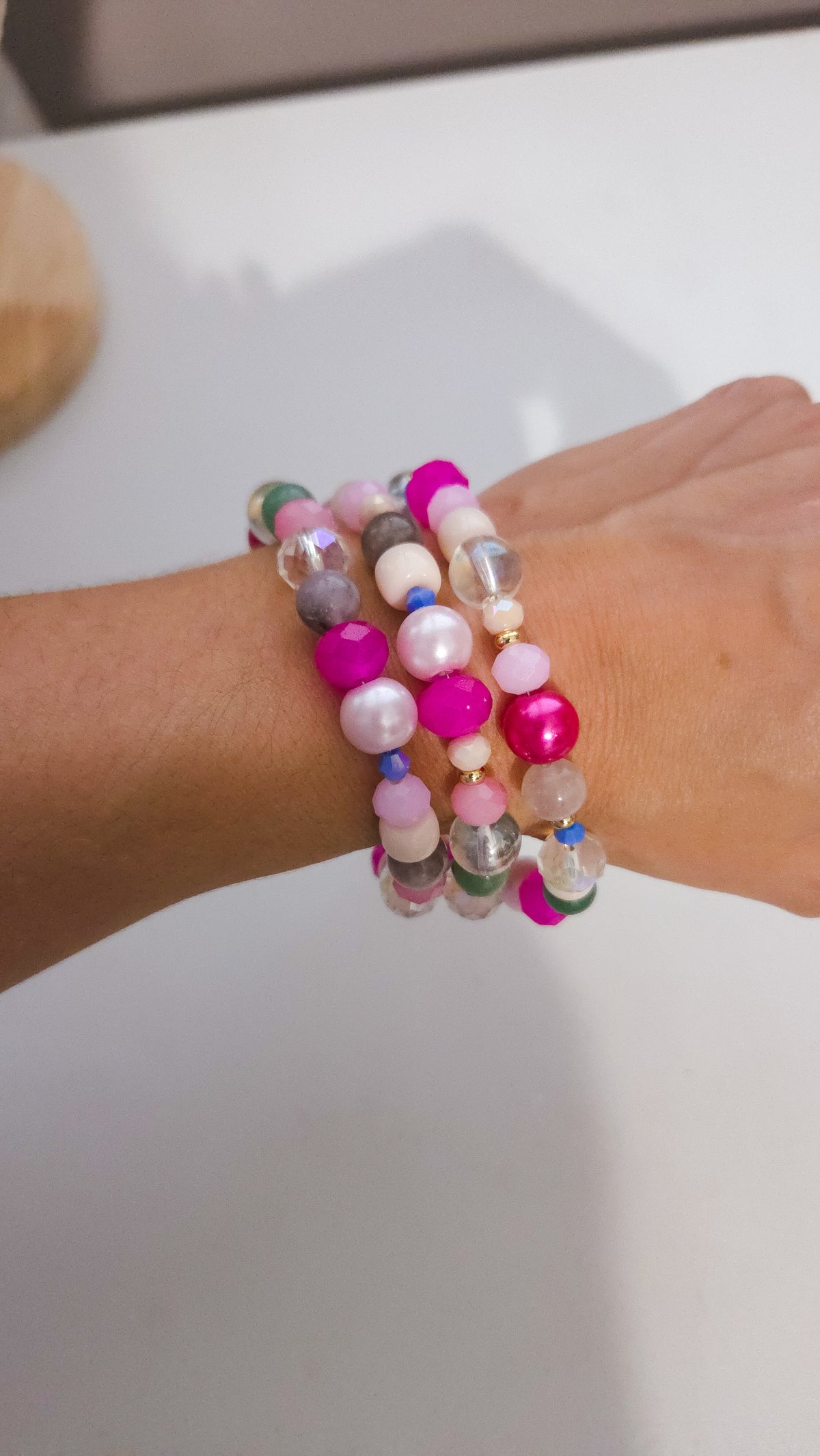 Pink Trinket Stack Bracelet