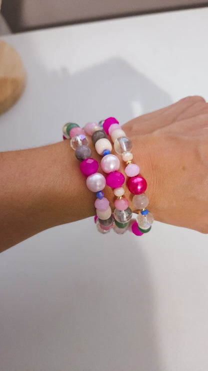 Pink Trinket Stack Bracelet