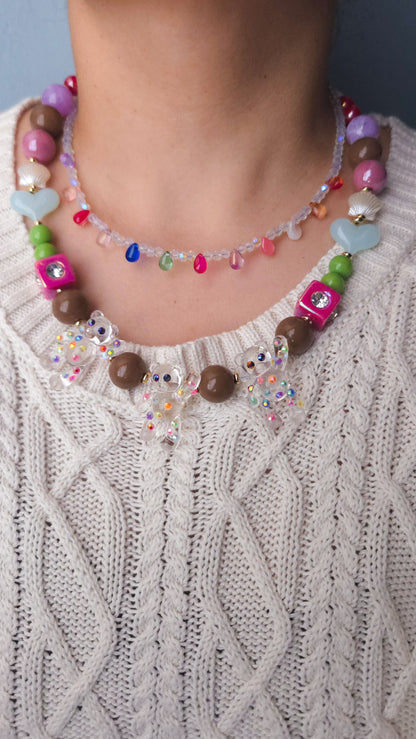 Candy Drip Teddy Layered Necklace