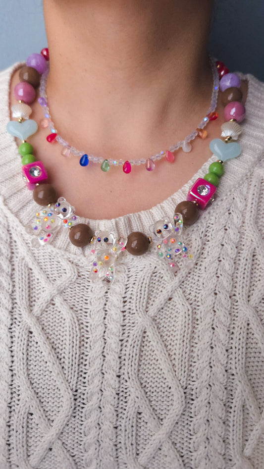 Candy Drip Teddy Layered Necklace
