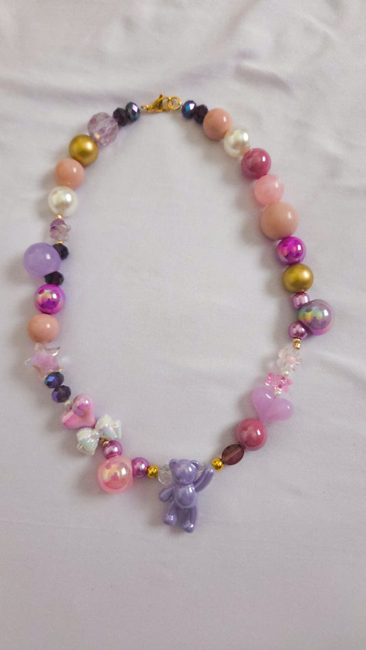 Lavender Sugar Teddy Necklace 💜