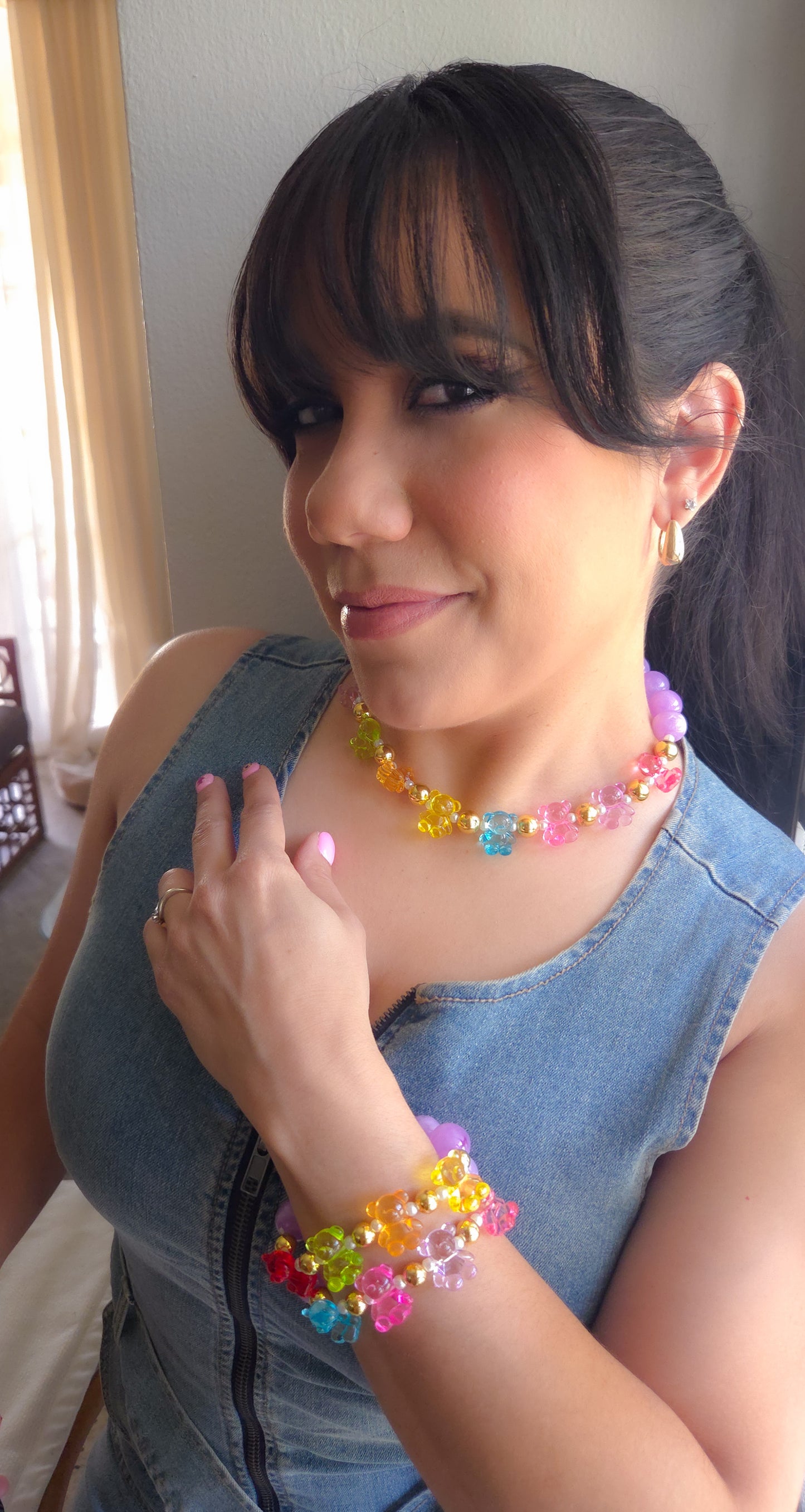 🧸✨ Gummy Daydream Necklace | Y2K Pastel Teddy Statement Piece