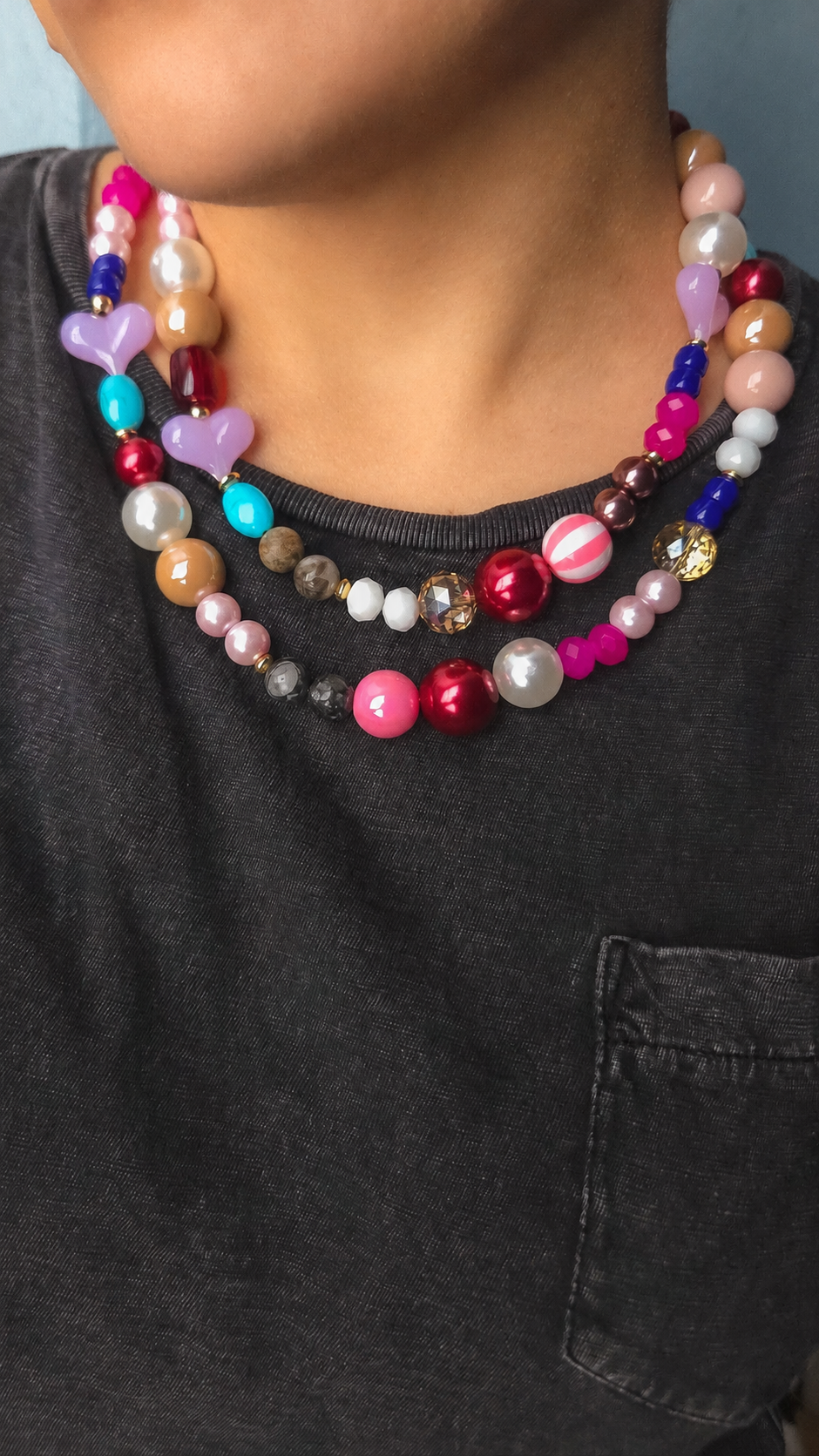 Candy Crush Heart Layered Necklace