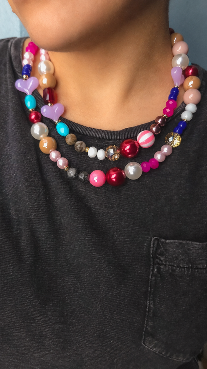 Candy Crush Heart Layered Necklace