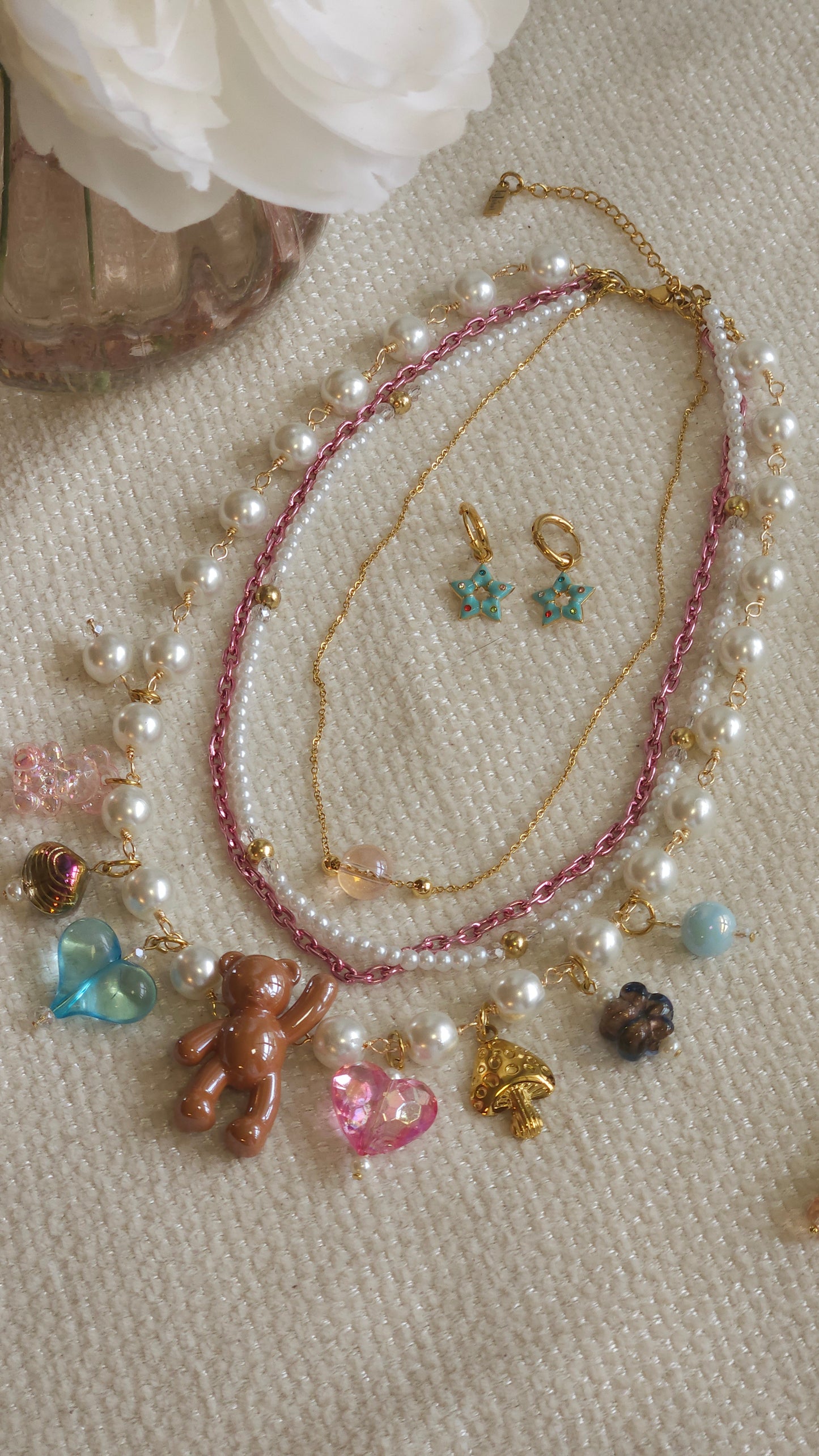 Charmy Teddy Necklace Stack