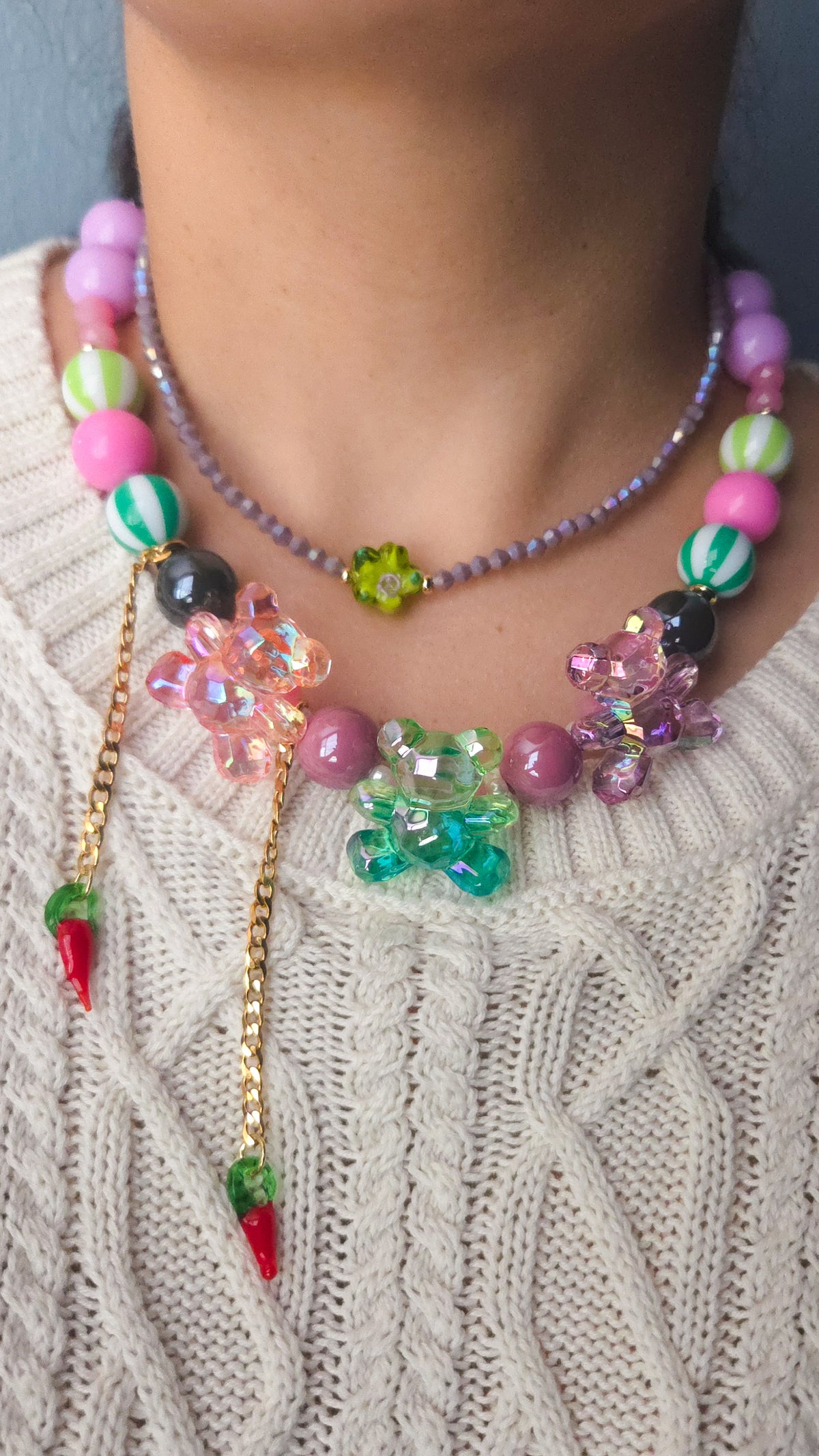 Picante Teddy Layered Necklace