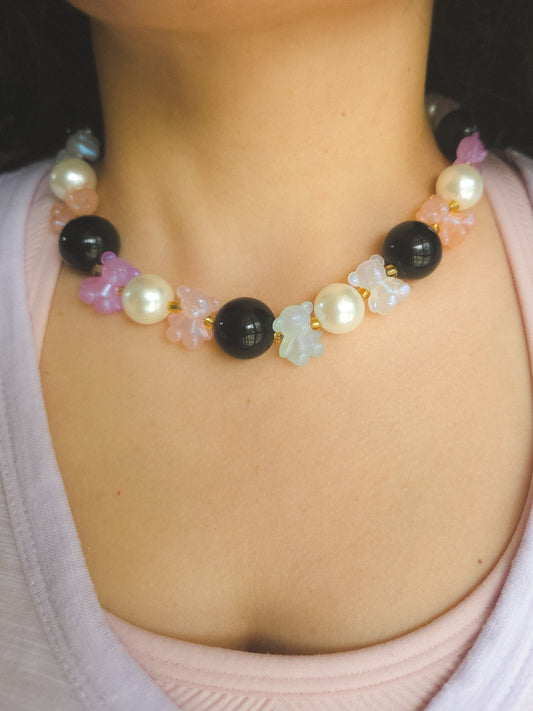 Midnight Teddy Pearl Necklace ✨️