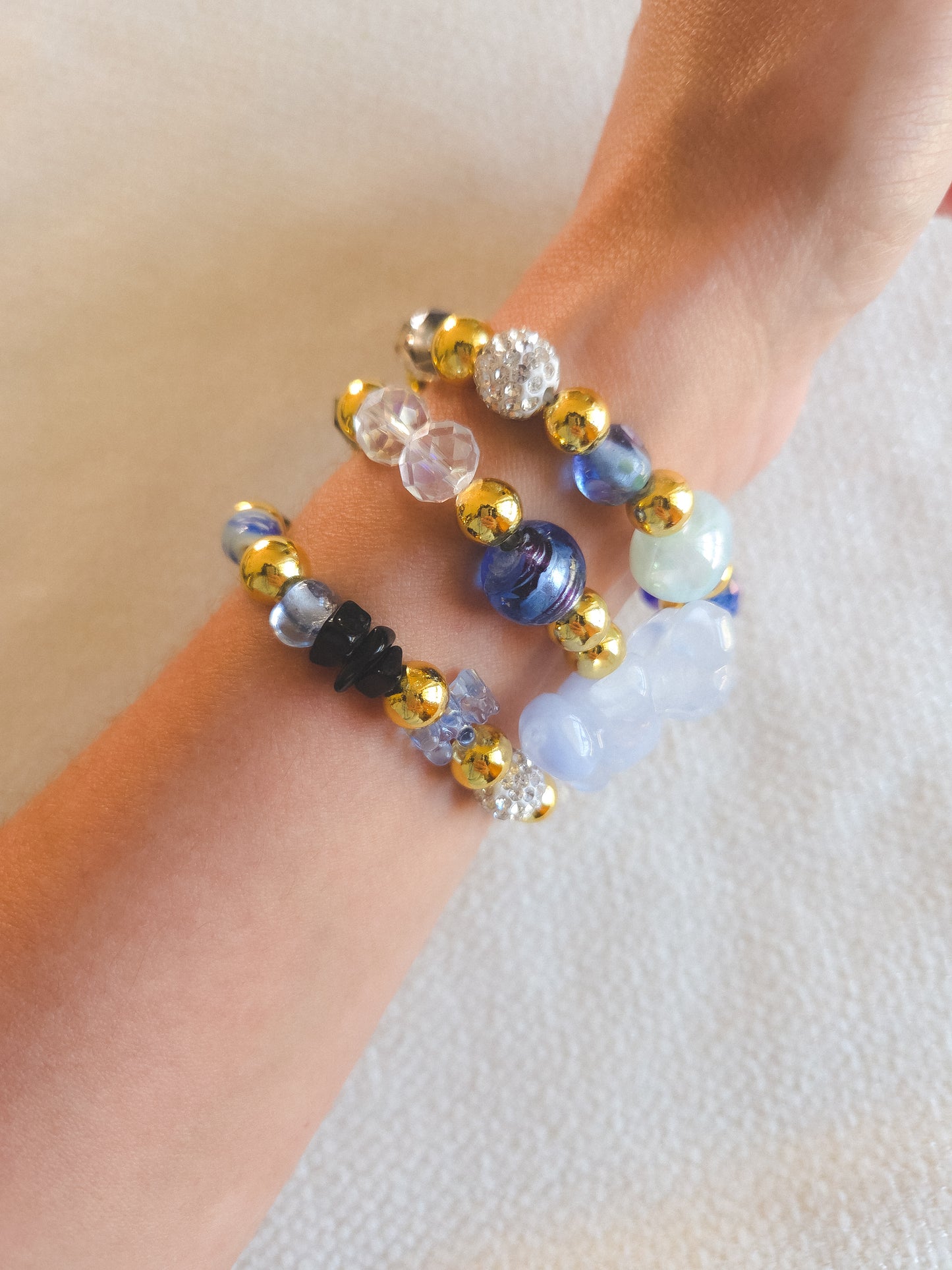 Midnight Teddy Bracelet Stack 🌙