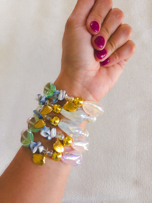 Sea Glass Pearl Bracelet 🐚