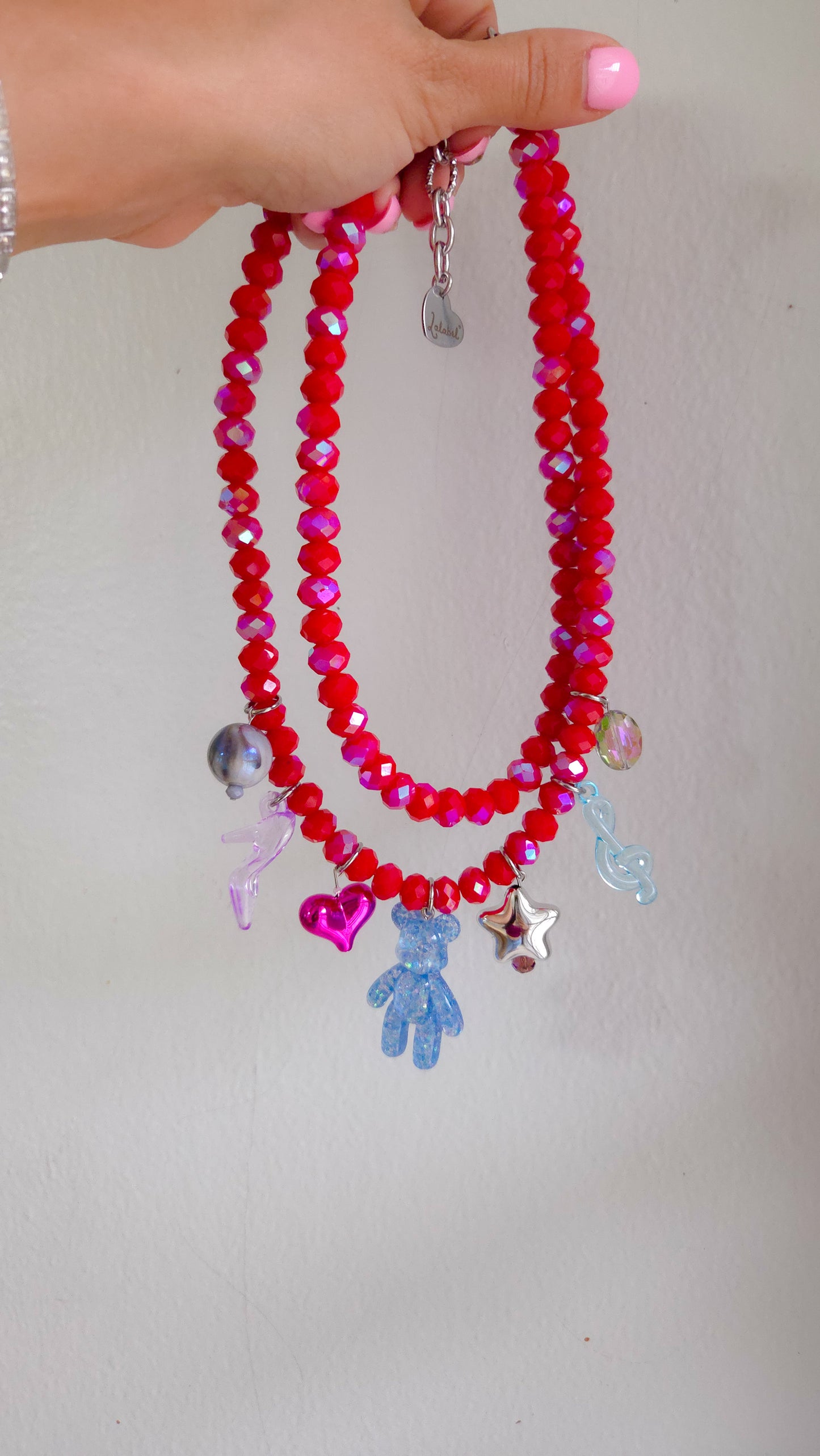 ❤️🎵Red Pop Melody Necklace | Y2K Iridescent Dopamine Dressing Jewelry