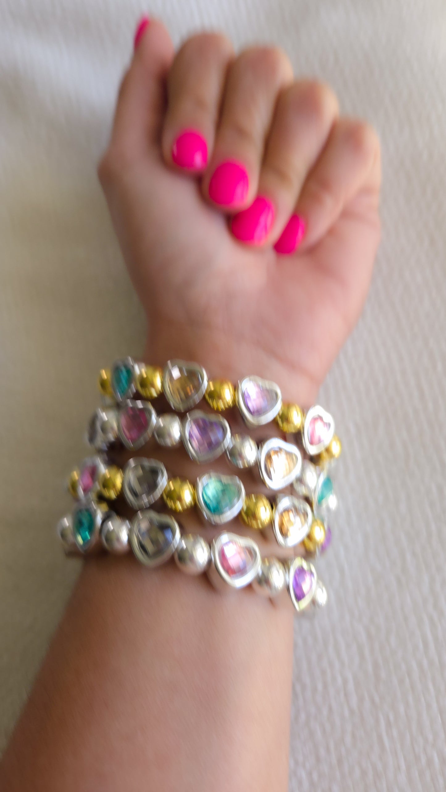 Sparkle Gem Heart Bracelet ✨💖| Handmade Y2K Kawaii Dopamine Dressing Jewelry