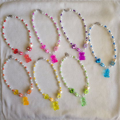 Skittles Teddy Necklace