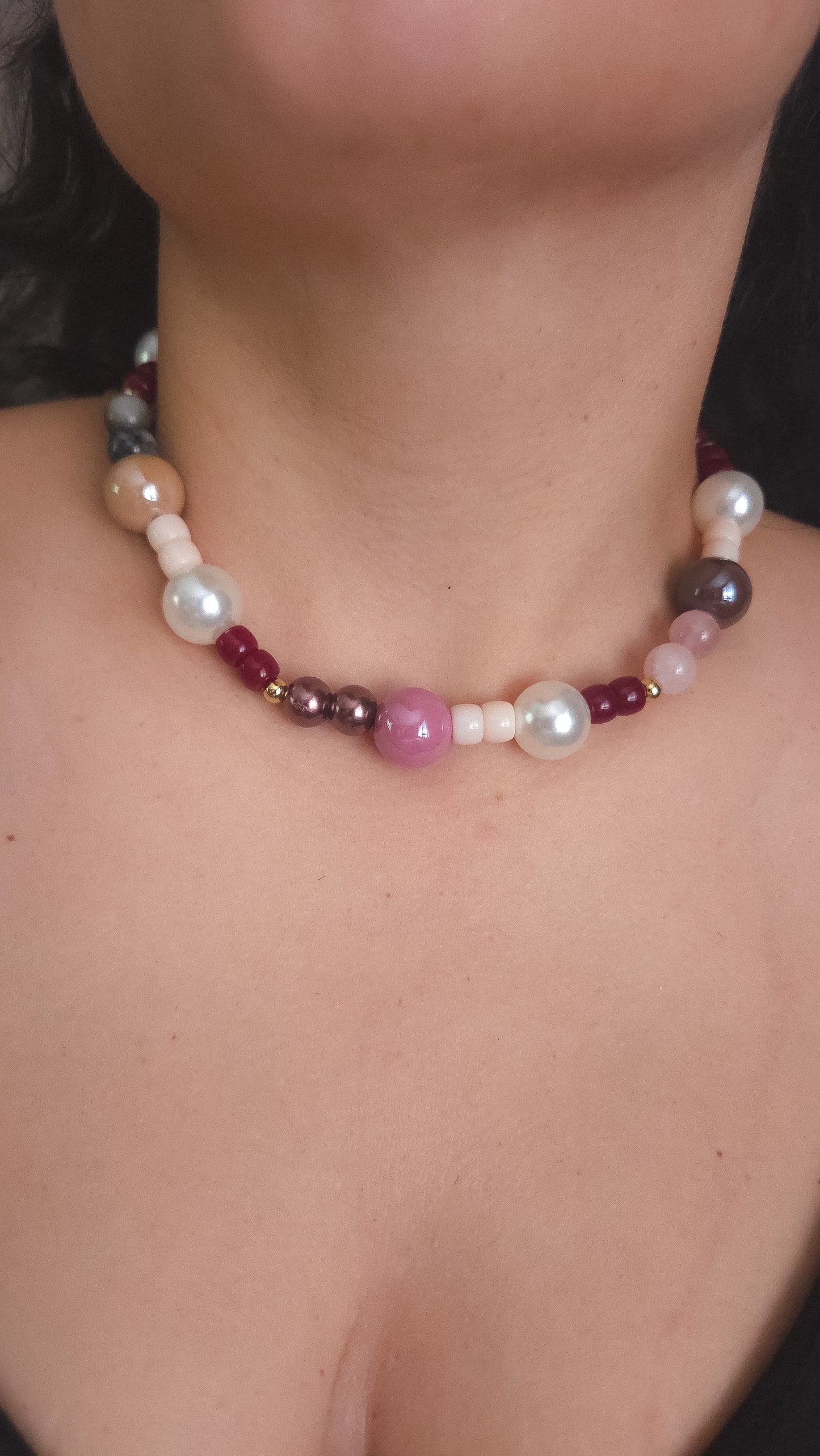 Berry Pearl Pop Necklace
