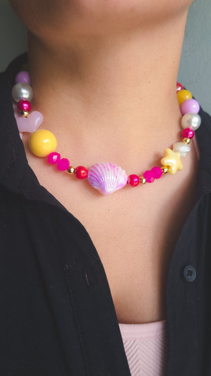 Lavender Shell Pop Necklace