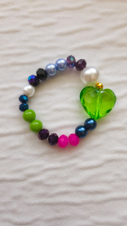 💚 Emerald Pop Heart Bracelet