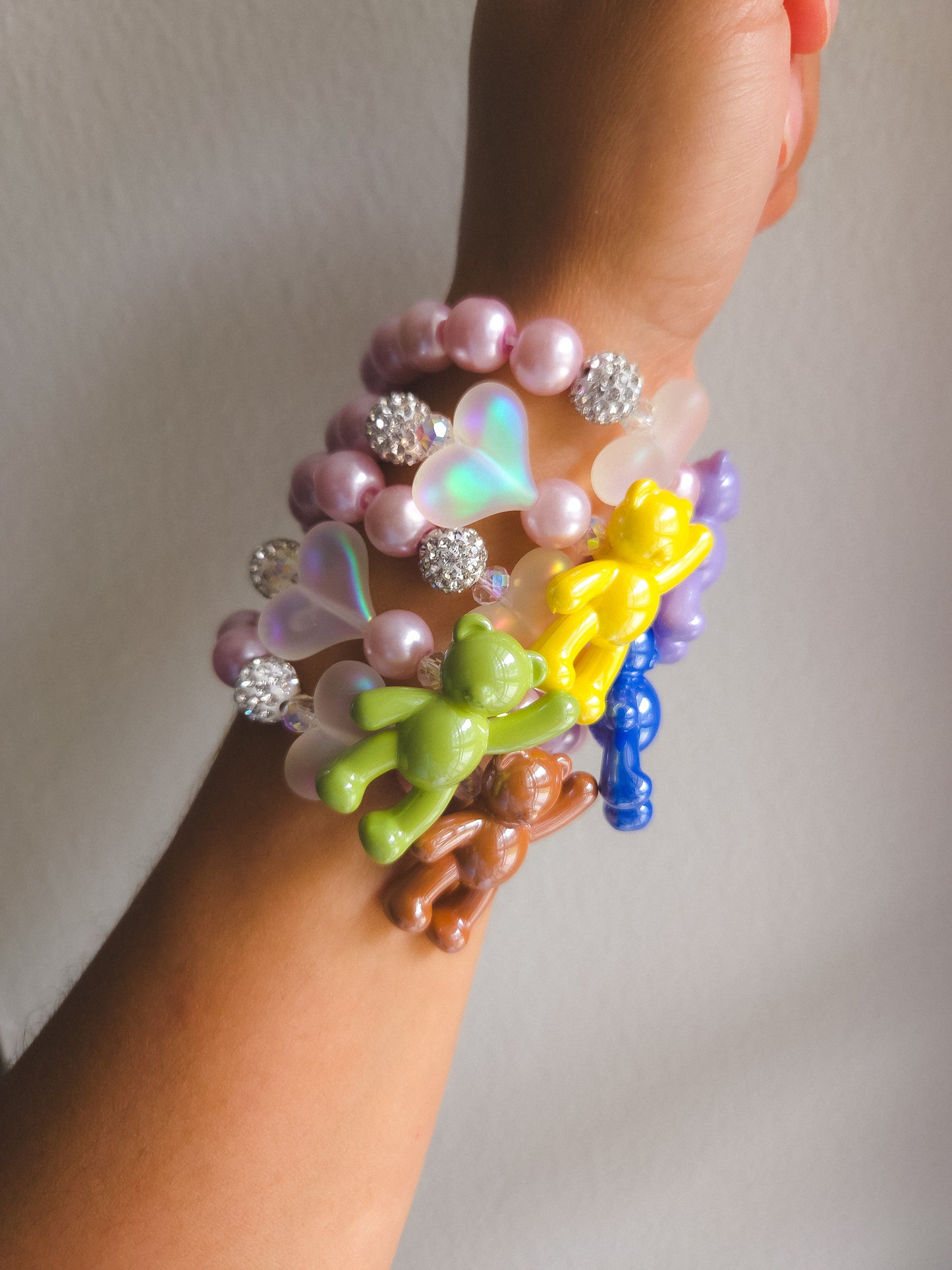 Pink Pearl Teddy Bracelet 🧸