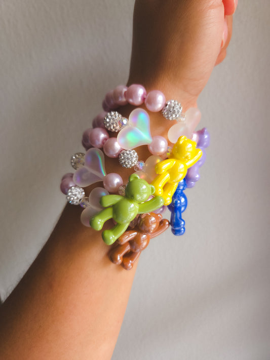 Pink Pearl Teddy Bracelet 🧸