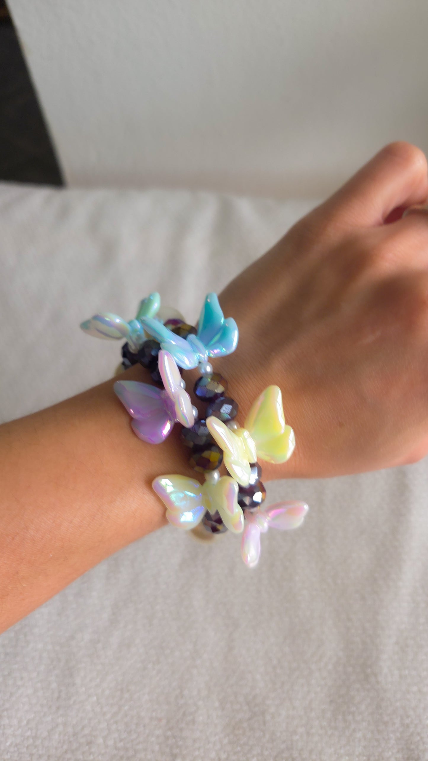 🦋✨ Iridescent Flutter Bracelet Set – Kawaii | Dopamine Dressing ✨🦋