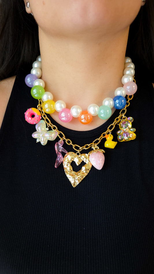Bubbly Dreams Necklace 🌈💭
| Handmade Dopamine Jewelry