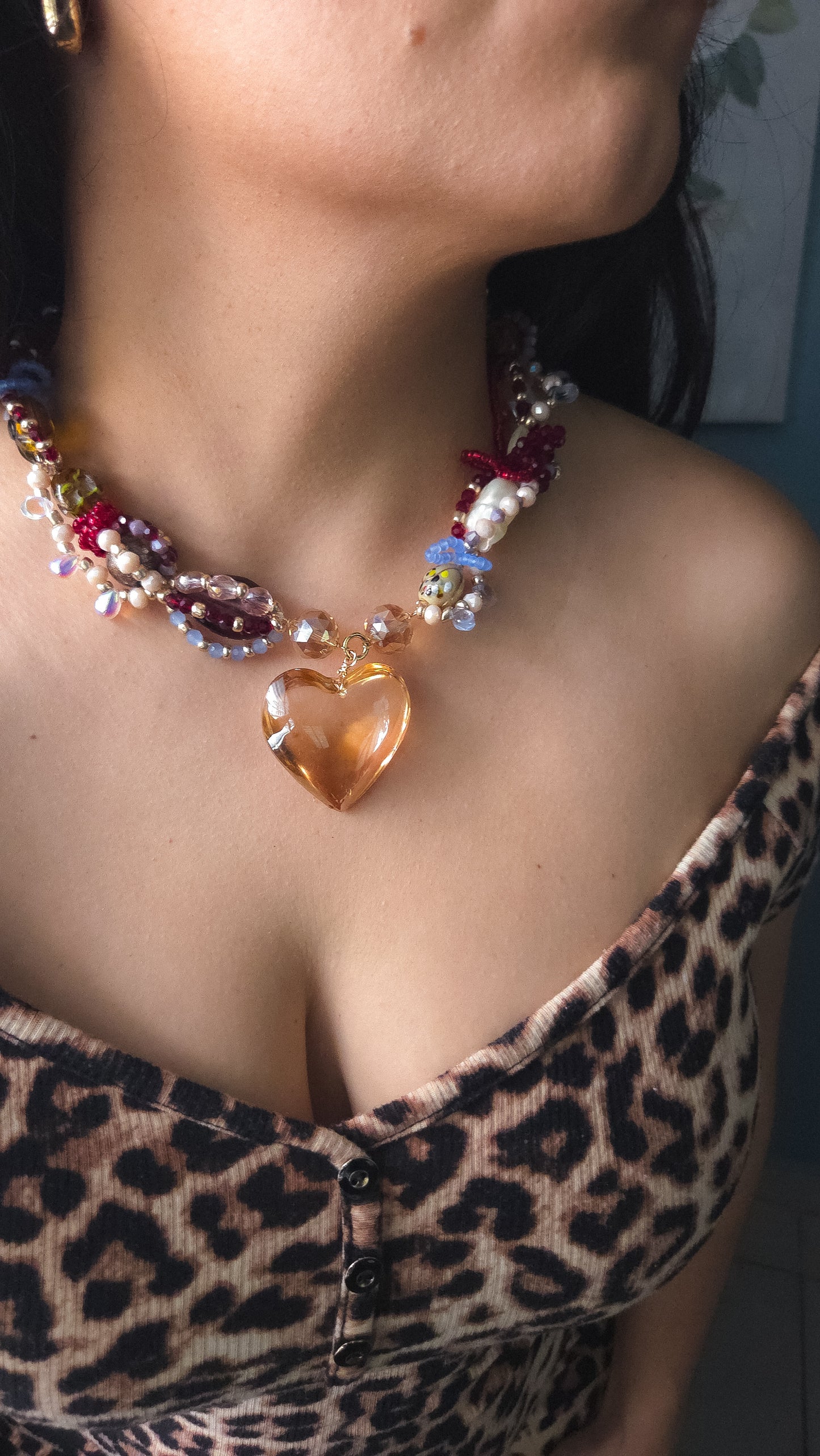Golden Ember Heart Necklace