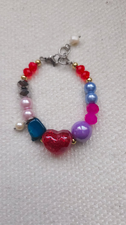 Glitter Heart Pop Bracelet