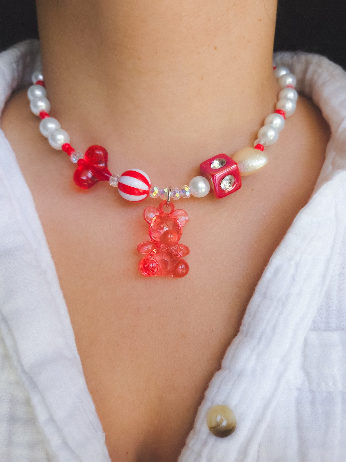Skittles Teddy Necklace