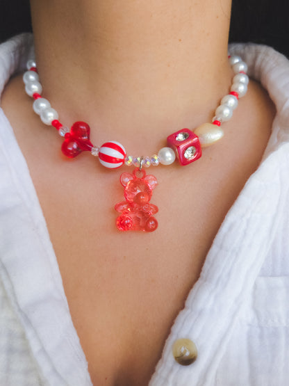 Skittles Teddy Necklace